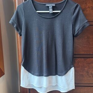 Inc International Concepts Black and White Short Sleeve Top